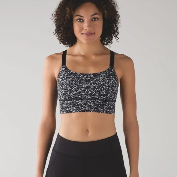 NWT Lululemon Both Ways Bra Iced Wave White Black size 4 - Picture 2 of 14